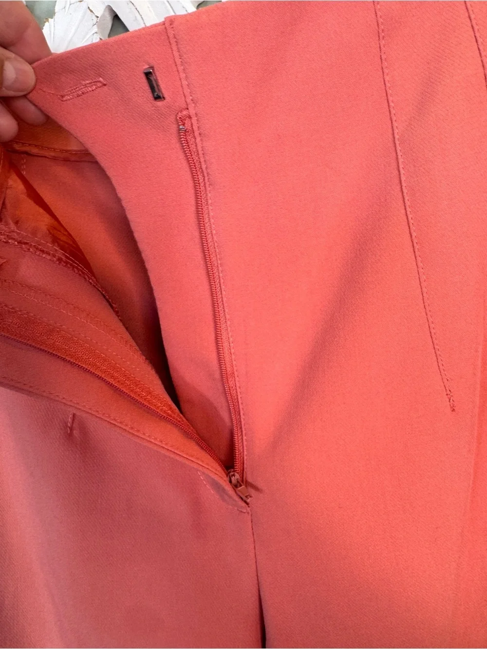 Zara High-Rise Coral Pink Tapered Dress Pants Large